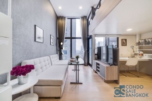 Sell with Tenants, Chewathai Residence at Asoke, 1 BR duplex 35.70 Sqm. Walk to MRT Petchburi-Rama 9.