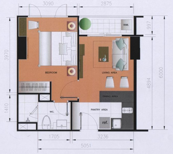 Down payment Condo for sale in 15 Sukhumvit Residences 1 bedroom 37 sq.m. - Water court view