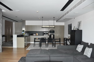 Stunt panoramic view of Bangkok 221 sq.m. 2 bedrooms + 1 study and 3 bathrooms. Balcony in every room. Semi-Furnished. One of a kind!