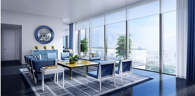 Super luxury condo for sale in Bangkok Sathorn Chongnonsee BTS. 167 sq.m. 2 bedrooms. Fully fitted. Exceptional services of 6 star hotel.