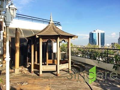 Penthouse with huge terrace for sale in Bangkok Sukhumvit Panaromic view 720 sq.m. Best Residential area Thonglor upscale zone heart of Bangkok. Walk easy close to BTS