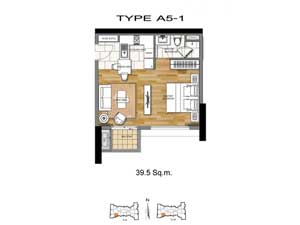 Villa Sathorn 39.50 sq.m. Studio condo for sale down payment