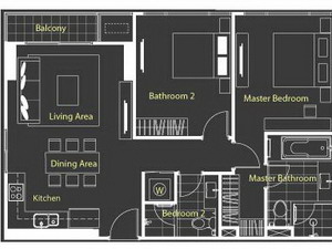 Luxury Quattro Condo for sale in Sukhumvit Thonglor. High floor 80 sq.m. 2 bedrooms High Ceiling & Clear view.