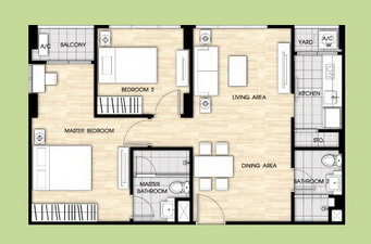 Condo for sale in Bangkok near Prakanong BTS. Lowrise style. Brandnew. 66 sq.m. 2 bedrooms