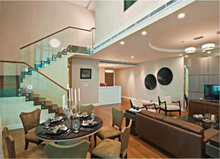 Duplex Bared Shell Brandnew condo for sale in Sukhumvit 24 The Emporio Place Loft style and ceiling height 6 metres.