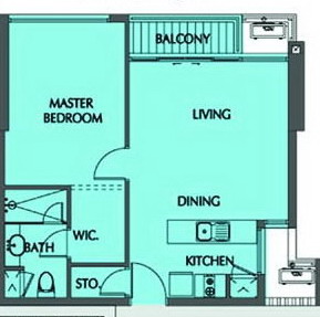 Nicely furnished condo for sale in Sukhumvit 23 Wind condo 53.55 sq.m 1 bedroom Greenery view. 700 m. to Sukhumvit BTS & MRT