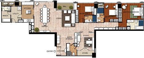 Brand new condo for sale in Ploenchit area Bangkok 209 sq.m. 3 + 1 bedrooms Fully furnished. Luxury of living in heart of Bangkok.