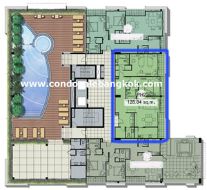 Brand new Penthouse�2 bedrooms 128.84 sq.m. Wonderful�location Thonglor BTS.�