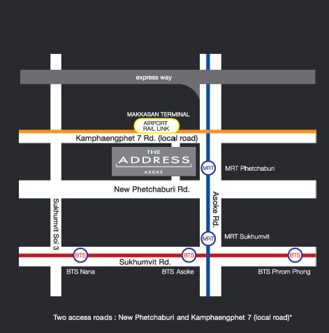 The Address Asoke 2 bedooms for sale on Sukhumvit. High floor, fully furnished. Easy access to MRT and airport link.