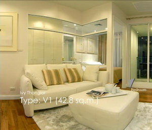 Luxury condo for sale in Ivy Thonglor. Penthouse floor. Fully furnished 42 sq.m. Absolute clear view!