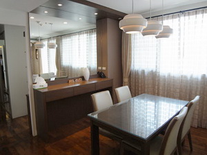 Tastefully furnished condo for sale in Sukhumvit 31 nice residential area. 89 sq.m. 2 bedrooms. Fully furnished. Easy access to Prompong BTS, Emporium, etc.