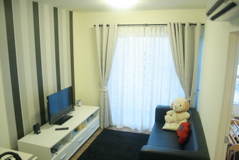 Condo for sale easy access to BTS Udomsuk. New & Nice building 35 sq.m. 1 bedroom 1 bathroom Fully furnished.