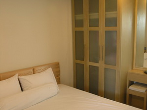 Beautiful corner room: 2 bedroom 1 bathroom, size 72.76 sqm. on the 2nd floor with large private outdoor living area & Jacuzzi Pool. 100 m to Tesco Lotus and BTS.
