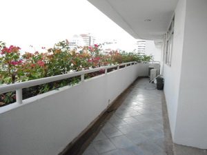 Spacious condo for sale in Bangkok Ekamai area. Family style and comfortable living. 260.27 sq.m. 3 bedrooms. Peaceful and convenient to shops and restuarants.