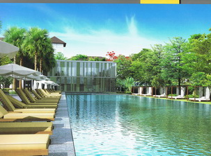 FREEHOLD!!! Condo for sale in Bangkok Sathorn in Sukhothai Residence. Super luxury as service of Sukhithai Hotel. huge 197 sq.m. 2 bedrooms with private balconies. beautiful POOL side view.