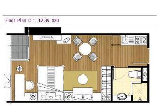 Brand New Studio 33.17 sq.m. for sale near Prakanong BTS. High floor, nice view!